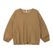 Biologisch Katoen Ballonmouw Blouse 10Days , Beige , Dames