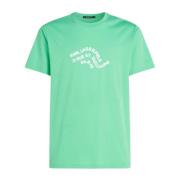 Wave Logo Relaxte T-shirt Karl Lagerfeld , Green , Heren