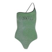 Ikonik Lurex Badpak Vrouwen Karl Lagerfeld , Green , Dames