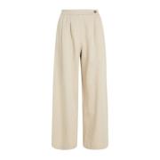 Wijde Pijp Blend Broek Tommy Hilfiger , Beige , Dames