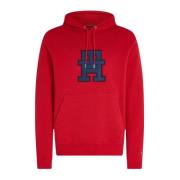 Monogram Applique Hoodie Tommy Hilfiger , Red , Heren