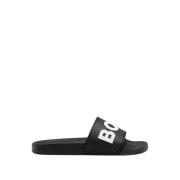 Heren Slide Sandalen Kirk Blauw Hugo Boss , Black , Heren