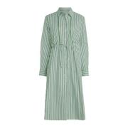 Gestreepte Midi Overhemdjurk Tommy Hilfiger , Green , Dames