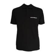 Polo Shirt Korte Mouw Zwart Logo Mon Amour Emporio Armani , Black , He...