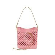 Orchidee Stro Clutch Tas Vegan Stof THEMOIRè , Pink , Dames