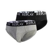 Basic Cuff Logo 2-Pack Ondergoed Replay , Multicolor , Heren