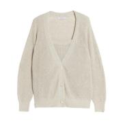 Beige Katoen Linnen Twinset Sweaters Max Mara , Beige , Dames