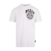 Witte Worldwide Thema Kristal T-shirt Philipp Plein , White , Heren