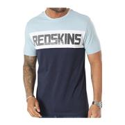 Stretch Katoen Logo T-shirt - Blauw Redskins , Multicolor , Heren