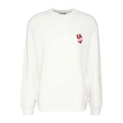 Geborduurde Logo Sweatshirt in Rood Emporio Armani , Beige , Heren