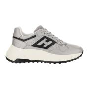 Sneakers van gelamineerd leer en technische stof Hogan , Gray , Dames