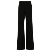 Zwarte wollen broek met rechte pijpen Balenciaga , Black , Dames