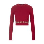 Rode Zijde Wol Pullover Paco Rabanne , Red , Dames