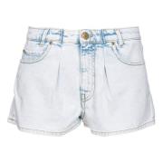 Snow Wash Denim Shorts Pinko , Blue , Dames