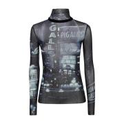 Gedrukte Mesh Longsleeve Top Jean Paul Gaultier , Multicolor , Dames