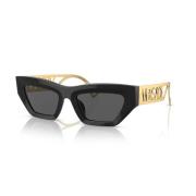Gedurfde vierkante zonnebril - iconische stijl Versace , Black , Dames
