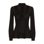 Casual Katoenen Shirt in Zwart Dolce & Gabbana , Black , Dames