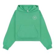 Cropped Hoodie met Zakken Sporty & Rich , Green , Dames