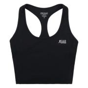 Zwart Logo Tanktop Sporty & Rich , Black , Dames