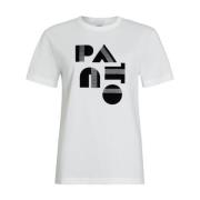 Wit Jersey Logo Print T-Shirt Patou , White , Dames