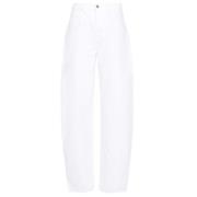 Witte Tapered Denim Jeans Khaite , White , Dames