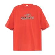 T-shirt met logo Vetements , Red , Heren