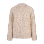 Kristalversierde Crew-Neck Sweater Ermanno Scervino , Brown , Dames