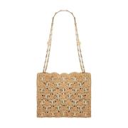 Iconische 1969 Raffia Tas Bruin Paco Rabanne , Brown , Dames