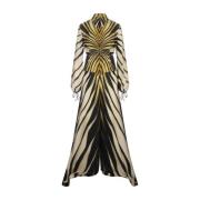 Gouden Ray Of Gold Overhemdjurk Roberto Cavalli , Multicolor , Dames