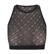 Zwart Monogram Crop Top Ondergoed Palm Angels , Black , Dames