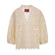 Jackie Top Wit Kant Shirt La DoubleJ , Beige , Dames