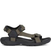 Groene Grip Platte Sandalen voor Mannen Geox , Green , Heren