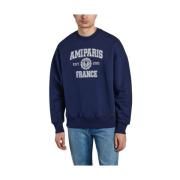 Nautic Blue Katoenen Sweatshirt Ami Paris , Blue , Heren