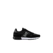 Legacy Zwarte en Witte Sneakers Emporio Armani EA7 , Black , Heren