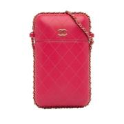 Pre-owned Leather crossbody-bags Chanel Vintage , Pink , Dames