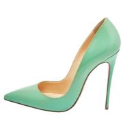 Pre-owned Leather heels Christian Louboutin Pre-owned , Green , Dames