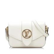 Pre-owned Leather handbags Louis Vuitton Vintage , White , Dames