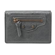 Pre-owned Leather wallets Balenciaga Vintage , Gray , Dames