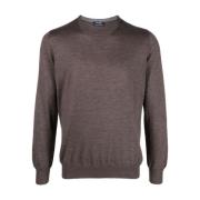 Luxe Cashmere Zijde Gebreide Kleding Barba , Brown , Heren