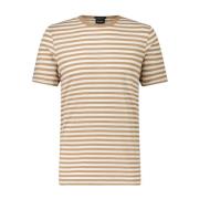 Gestreept Linnen Blend Shirt Hugo Boss , Beige , Heren