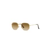 Hexagonale Metalen Zonnebril Ray-Ban , Yellow , Heren