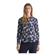 Bloemen Voile Blouse Gant , Blue , Dames