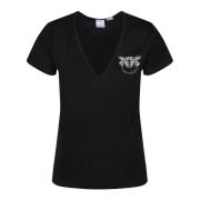 Zwarte T-shirts Polos voor vrouwen Pinko , Black , Dames