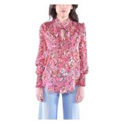 Jacquard Crepon Blouse Pinko , Multicolor , Dames