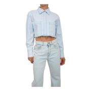 Denim Blauw Overhemd Pinko , Blue , Dames