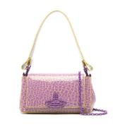 Paars Geel Leren Orb Detail Tas Vivienne Westwood , Multicolor , Dames