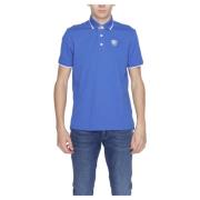 Blauwe Polo Shirt Knoopsluiting Korte Mouw Blauer , Blue , Heren