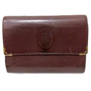 Pre-owned Fabric wallets Cartier Vintage , Red , Dames