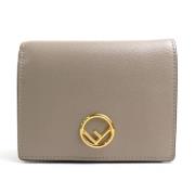 Pre-owned Leather wallets Fendi Vintage , Beige , Dames