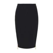 Zwarte Midi Rok met Ritsmotief Elisabetta Franchi , Black , Dames